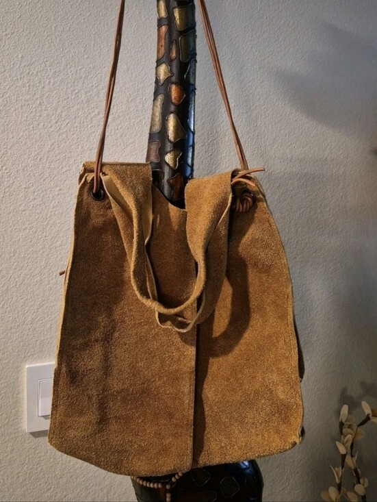 None Handbags - Genuine Leather Artisan Handcrafted Shoulder Crossbody Bag Sack, Made in Spain